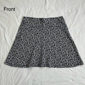 Loft Navy Blue Floral Skirt, Women's Size XS, A Line, Fit and Flare